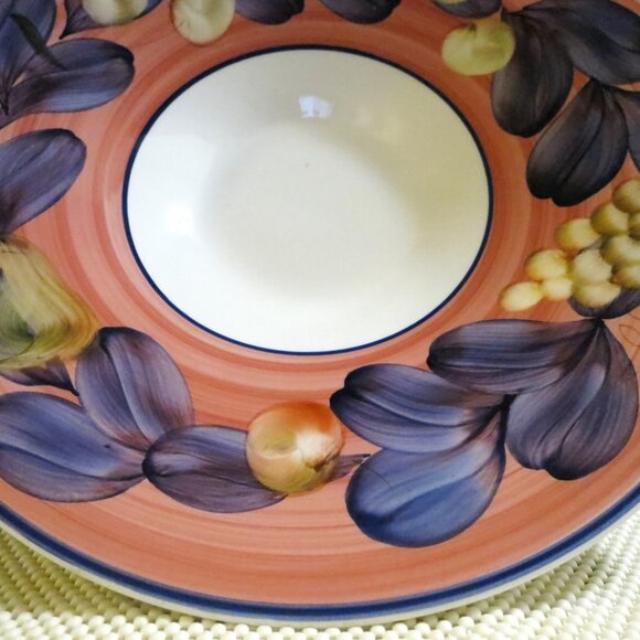 Large Pasta Serving Bowl Aurora 15.25" Fruit Decor Made in Italy - Picture 3 of 11